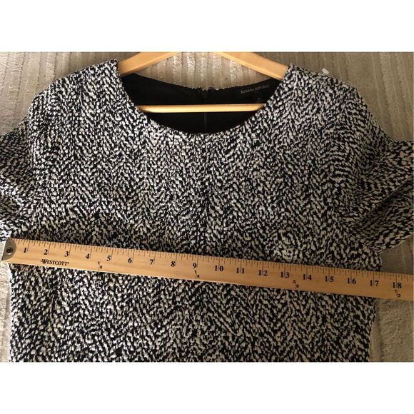 Banana Republic Short Sleeve A-Line Dress Herringbone Print Sz 10 - Picture 10 of 13